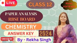 RBSE Board CHEMISTRY PAPER SOLUTION RBSE BOARDEXAM CHEMISTRY CLASS12th [upl. by Halian]