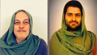 MenInHijab Iranische Männer tragen für ihre Frauen Kopftuch dbate [upl. by Ahsinid417]