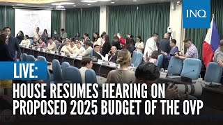 LIVE House resumes hearing on proposed 2025 budget of the Office of the Vice President  Sep 10 [upl. by Leasim666]