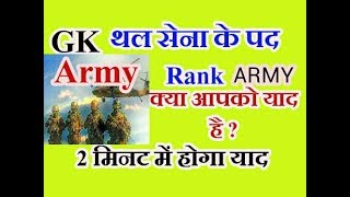 Army Officer Rank in India GK Army Rank [upl. by Risan619]