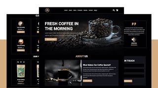 How To Make A Responsive Coffee Shop Website Design Using HTML  CSS  JavaScript  From Scratch [upl. by Htide474]