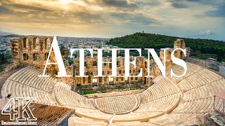 Athens 4K drone view • Fascinating aerial views of Athens  Relaxation film with calming music [upl. by Celestina]