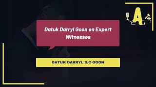 Datuk Darryl Goon on Expert Witnesses [upl. by Atinauj]