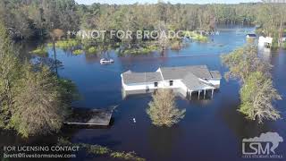 9182018 Burgaw NC Flooded homes from Cape Fear River shot from drone Hurricane Florence aftermath [upl. by Retseh]