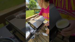 Cleaning and seasoning our new blackstone grill cleaningvideos cleantok blackstone grill [upl. by Bennie855]