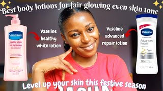 Best lotion for fair even skin tone Vaseline healthy white amp Vaseline advanced repair lotion review [upl. by Jarvey924]