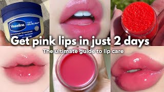 HOW I GOT PLUMP  SOFT PINK LIPS IN 2 days naturally [upl. by Otxilac523]