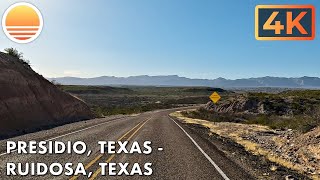 Presidio Texas to Ruidosa Texas Drive with me on a remote Texas highway [upl. by Airamak]