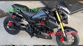 Grom crazy 170cc Vs Electric Grom and 181cc [upl. by Arjan]