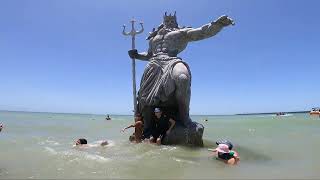 Conociendo Merida Estatua de Poseidon en Puerto Progreso Julio 2024 [upl. by Esila]