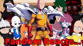 Fandoms react to each other • Saitama 110 • Gacha Reacts  One Punch Man  Gacha Kitty [upl. by Foss]