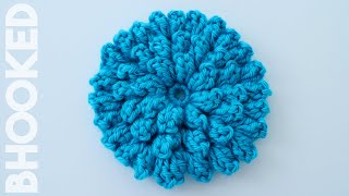 How to Crochet a Flower Crochet Popcorn Stitch Flower Free Pattern [upl. by Raddie]