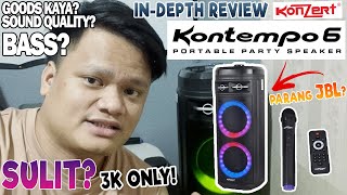 KONZERT Kontempo 6 Portable Party Speaker UNBOXING and REVIEW  PHP 3K lang tunog JBL na WORTH IT [upl. by Laerol738]