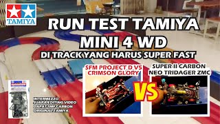 ミニ四駆  Akhirnya punya SFM Carbon Original Tamiya Run test dulu SFM Project D V5 VS Super 2 Carbon [upl. by Ocer843]