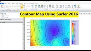 Contour Map Using Surfer 2016 [upl. by Yekim]