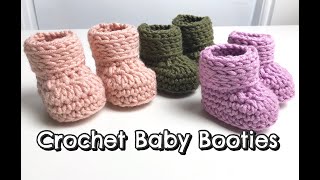 How to Crochet Baby Booties 03 months [upl. by Culhert510]