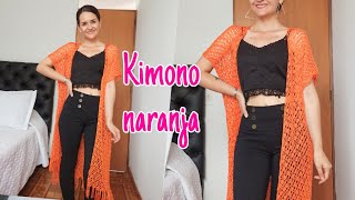 kimono naranja 🥰 Crochet mc sobre medida [upl. by Clover]