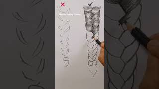 How to draw easy way hair braids 😃😃 shorts art shortvideo drawing short braids [upl. by Agle758]