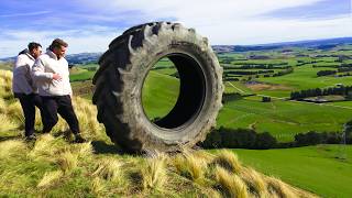 Extreme Tire Jumping Down A Mountain [upl. by Aliehc]