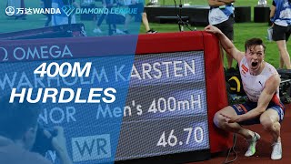 Karsten Warholm breaks world record with 4670 in Oslo 400m hurdles  Wanda Diamond League 2021 [upl. by Drageruaeb]