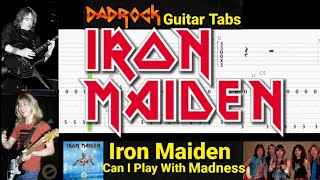 Can I Play With Madness  Iron Maiden  Guitar  Bass TABS Lesson Rewind [upl. by Benji]