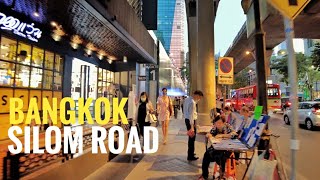 4K Bangkok Walk AFTER WORK On Silom Road  BTS Sala Daeng To Charoen Krung Road [upl. by Selway]