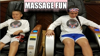 Funny massage chair experienceMassage tickles and giggles [upl. by Larine]