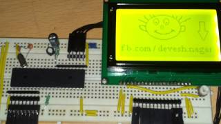 128x64 Pixels Graphic LCD interfacing with 8051 Microcontroller [upl. by Conger]