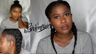 How to do Cornrows on ShortMed Length 4c Natural Hair Using Clipins HerGivenHairMona B [upl. by Sib]