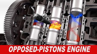 Opposed Piston Diesel Engine explained  A comprehensive animation [upl. by Mcclenon]