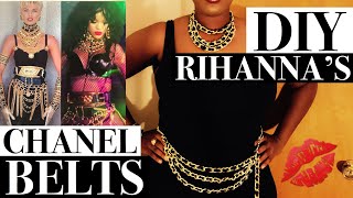 DIY RIHANNA CHANEL INSPIRED CHAIN BELTS PART 1 [upl. by Roby]