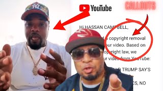 MATH HOFFA TAKES ALL HASSAN CAMPBELL VIDEOS ABOUT HIM DOWN😱 [upl. by Nimajnab]