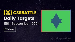 CSS Battle Daily Targets Solution  18th September 2024  html css cssbattle [upl. by Eltsirc]