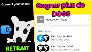 DOGS AIRDROP CRYPTO Comment Gagner plus de profits avec le wallet telegram [upl. by Ynaittirb]