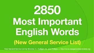 2850 Most Important English Words NGSL  With definitions in easy English [upl. by Dnaleel]