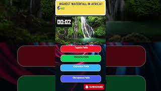 Highest waterfall in Africa virtualpubquiz sciencequiz triviachallenge quizblitz shorts [upl. by Newsom]