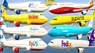 GTA V Aircrafts Plane Pack Passenger amp Cargo VS Every Jet Airplanes Best Crash and Fail Compilation [upl. by Berny]