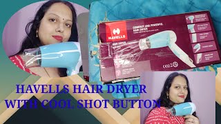 Havells Hair Dryer 1200W  Compact And Powerful Hair Dryer With Cool Shot Button [upl. by Fleeta]