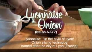 How to Lyonnaise Onion slicing an onion to create long thin strips [upl. by Adnawad]