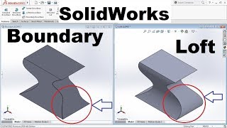 SolidWorks Boundary Boss Base Tutorial and Difference between Loft and Boundary in SolidWorks [upl. by Lindemann439]