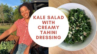 Kale Salad With Creamy Tahini Dressing [upl. by Royd]