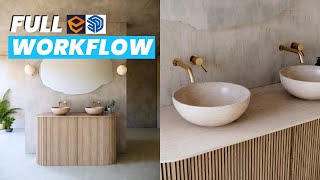 Create a Realistic Bathroom in 10 Minutes  Enscape Sketchup [upl. by Nolyad]