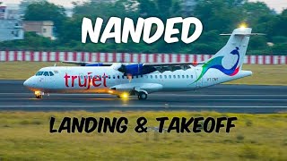 NANDED AIRPORT  LANDING AND TAKEOFF  SGCLICKS  TRUJET [upl. by Baird327]