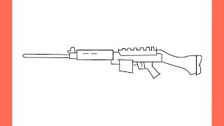 How to draw SLR gun step by step  SLR gun drawing  pubg drawing [upl. by Dambro628]