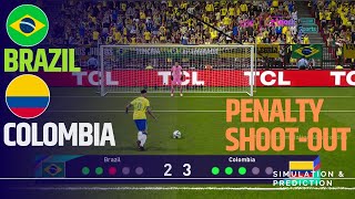 Penalty shootout ⚽ Brazil  Colombia 🏆 AMERICA CUP 2024  Video game simulation [upl. by Annie302]