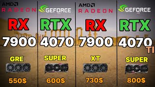 rx 7900 gre vs rtx 4070 Vs RTX 4070 super vs RTX 4070 TI super VS RX 7800 XT 1440p  2K gaming test [upl. by Hannis]