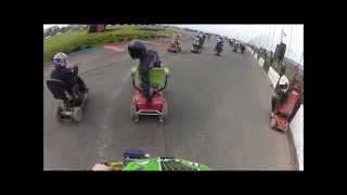 mobility scooter racing at Buxton Raceway 2014 [upl. by Nwahsad]