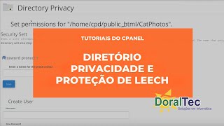 Tutoriais cPanel  Como gerenciar senha e proteção de Leech [upl. by Lraed]