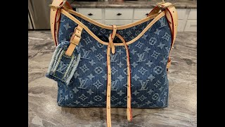 What’s in my Denim CarryAll Shoulder Bag Super Cute [upl. by Trab]