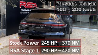 Porsche Macan 20  Stage 1 RSA Motorsports Tune  100  200 kmh Acceleration  245 to 290 hp 50NM [upl. by Nitin]